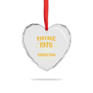 Vintage 1976 Aged to Perfection Heart Crystal Glass Ornament Limited Edition Retro 50th Birthday TS02 Print Your Wear