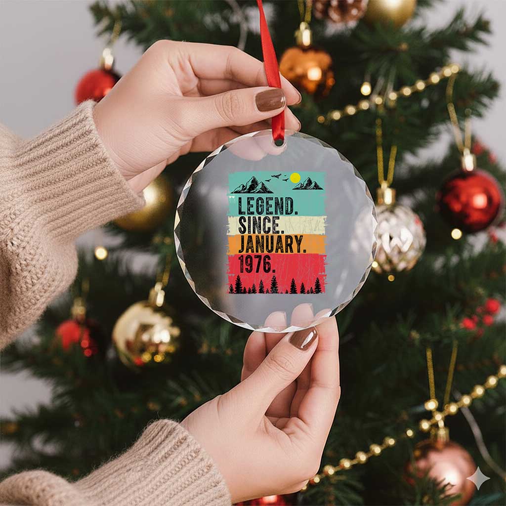 Vintage 1976 Birthday Crystal Glass Ornament Retro 50th Birthday Gifts 50 Years Old TS10 Print Your Wear