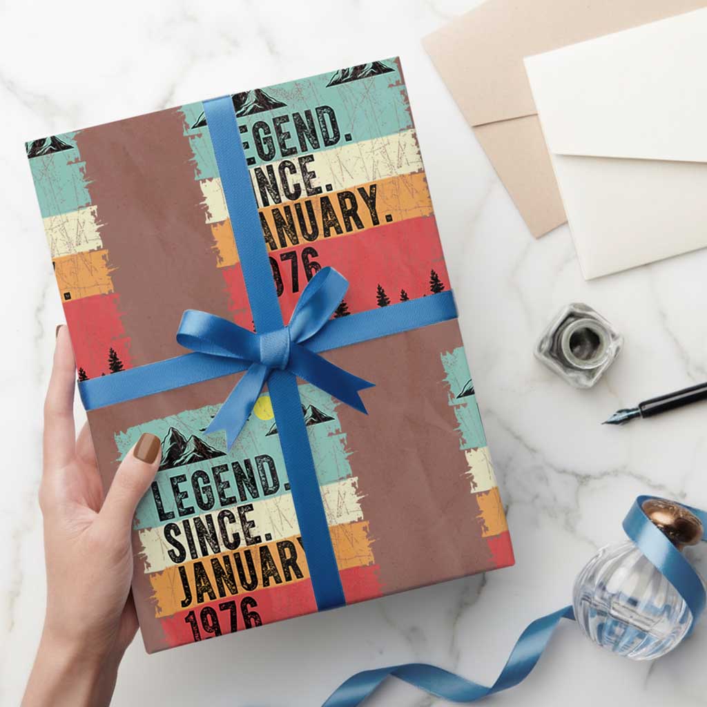 Vintage 1976 Birthday Wrapping Paper Roll Retro 50th Birthday Gifts 50 Years Old TS10 Mocha Print Your Wear