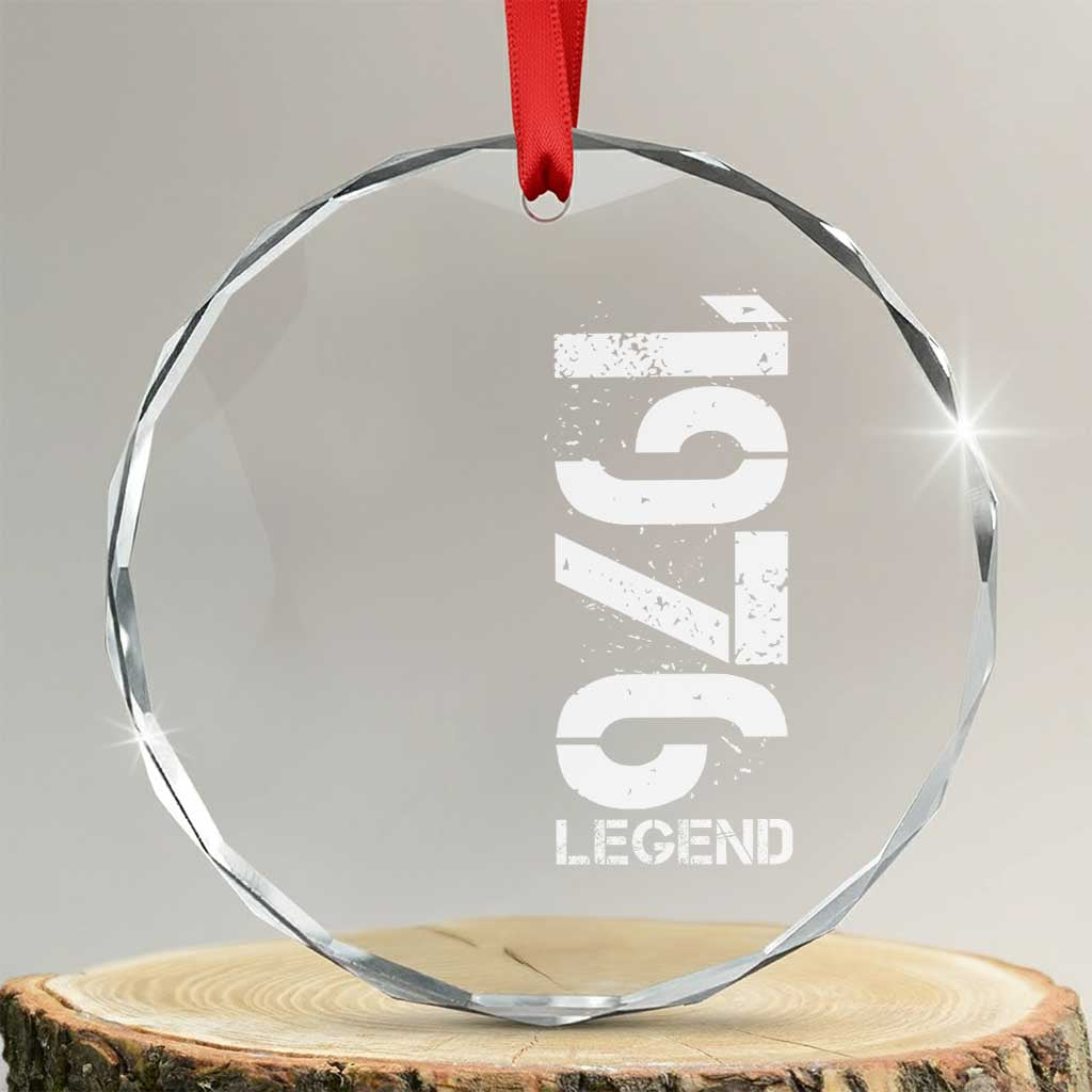 Vintage 1976 Legend Crystal Glass Ornament 50th Birthday Gifts Special Milestone TS11 Transparent Glass 3'' Circle Print Your Wear