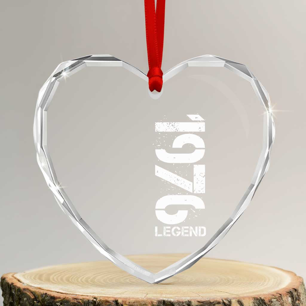 Vintage 1976 Legend Heart Crystal Glass Ornament 50th Birthday Gifts Special Milestone TS11 Transparent Glass 3'' Heart Print Your Wear