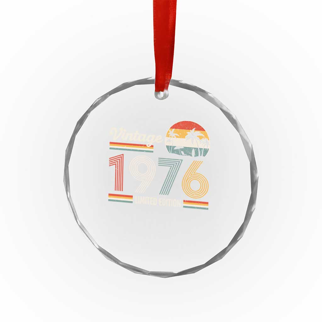 Vintage 1976 Limited Edition Crystal Glass Ornament Retro Sunset 50th Birthday Graphic TS02 Print Your Wear