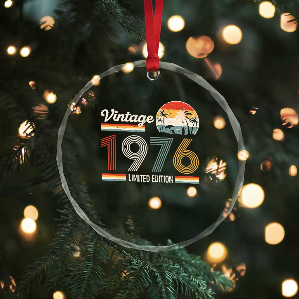 Vintage 1976 Limited Edition Crystal Glass Ornament Retro Sunset 50th Birthday Graphic TS02 Print Your Wear