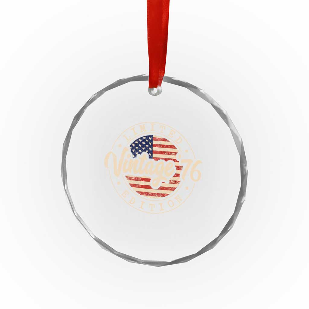 Vintage 1976 Stamp Crystal Glass Ornament Funny 50th Birthday USA Flag 50 Year Old Bday TS10 Print Your Wear