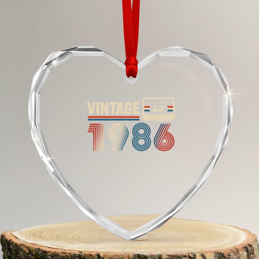 Vintage 1986 40th Birthday Gifts Heart Crystal Glass Ornament 40 Year Old Favors TS10 Transparent Glass 3'' Heart Print Your Wear