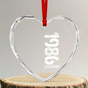 Vintage 1986 Legend Heart Crystal Glass Ornament 40th Birthday Gifts Special Milestone