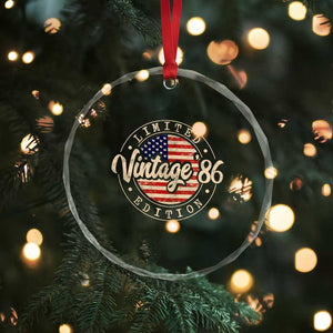 Vintage 1986 Stamp Crystal Glass Ornament Funny 40th Birthday USA Flag 40 Year Old Bday TS10 Print Your Wear