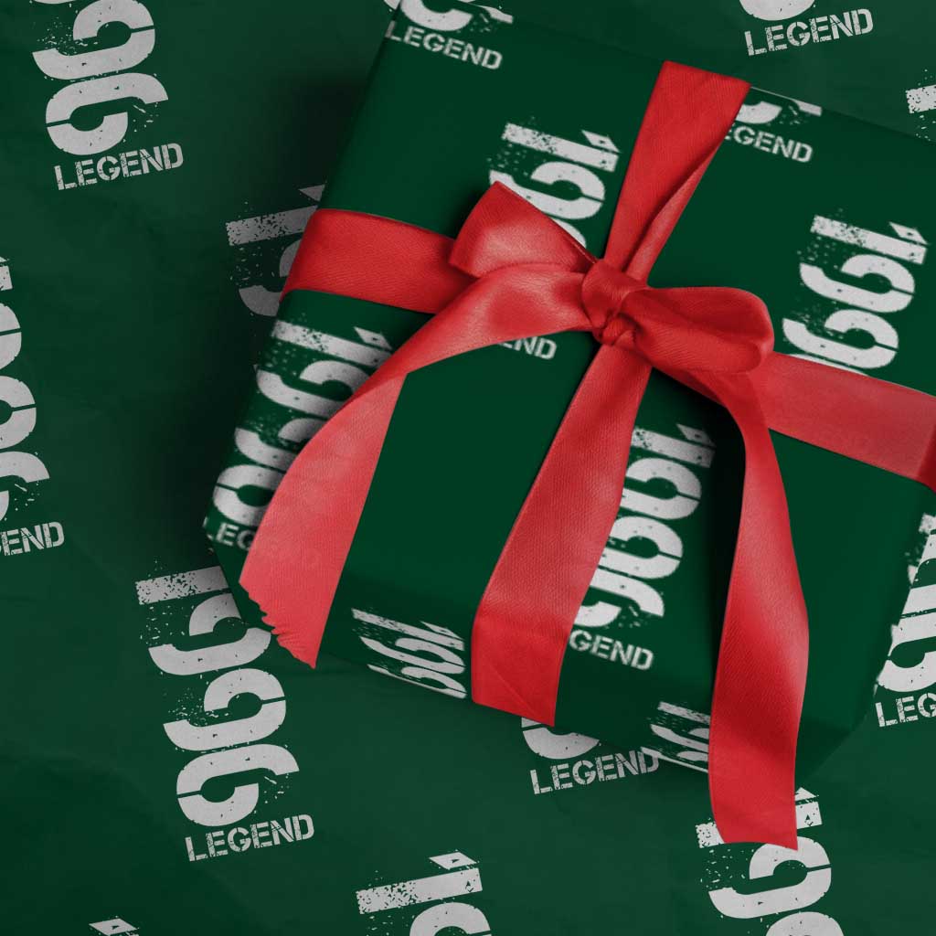 Vintage 1996 Legend Wrapping Paper Roll 30th Birthday Gifts Special Milestone TS11 Green Print Your Wear