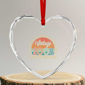 Vintage 2008 18th Birthday Gifts Heart Crystal Glass Ornament Limited Edition 18 Year Old Bday TS10 Transparent Glass 3'' Heart Print Your Wear