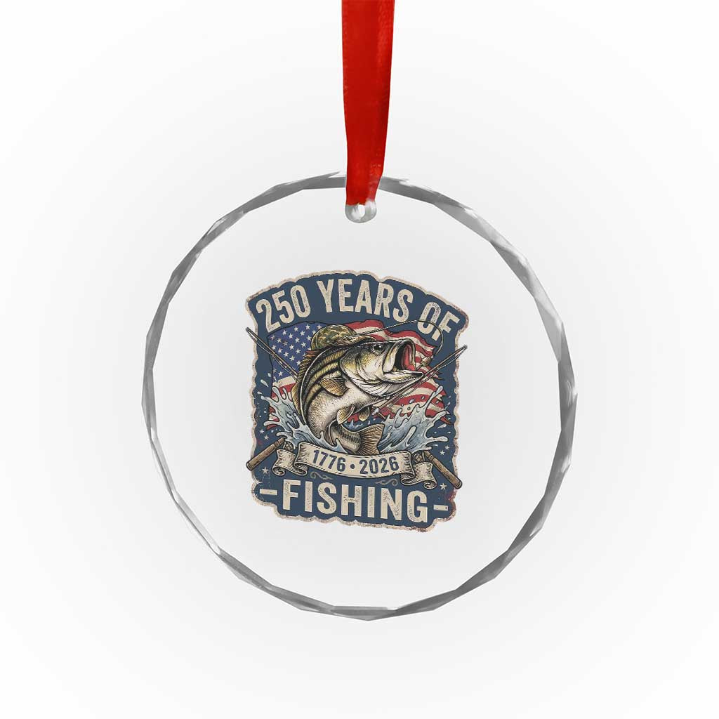 Vintage 250 Years Of Fishing Crystal Glass Ornament Patriotic Angler TS12 Print Your Wear