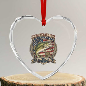 Vintage 250 Years Of Fishing Heart Crystal Glass Ornament American Flag Fisherman TS12 Transparent Glass 3'' Heart Print Your Wear