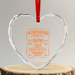 Vintage 50 Birthday Heart Crystal Glass Ornament 50yr 1976 50th Birthday TS10 Transparent Glass 3'' Heart Print Your Wear