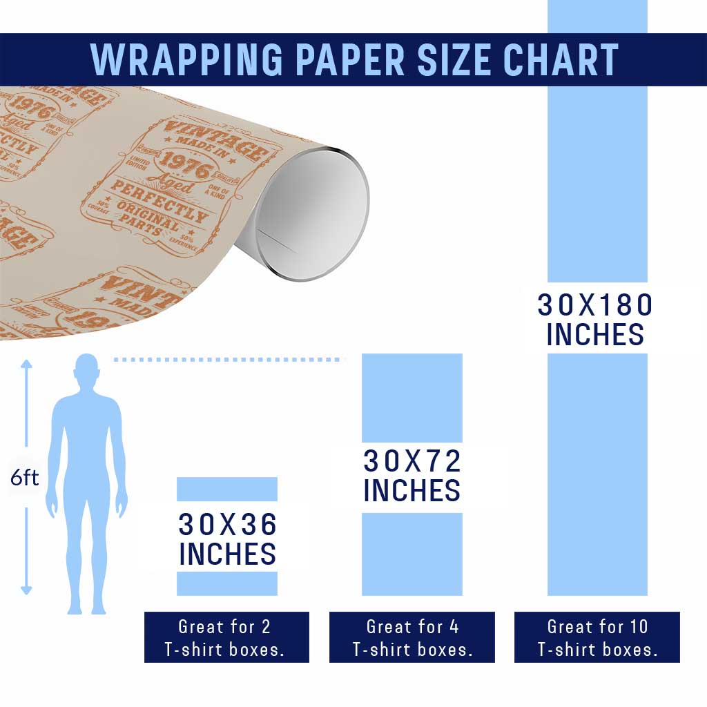Vintage 50 Birthday Wrapping Paper Roll 50yr 1976 50th Birthday TS10 Print Your Wear