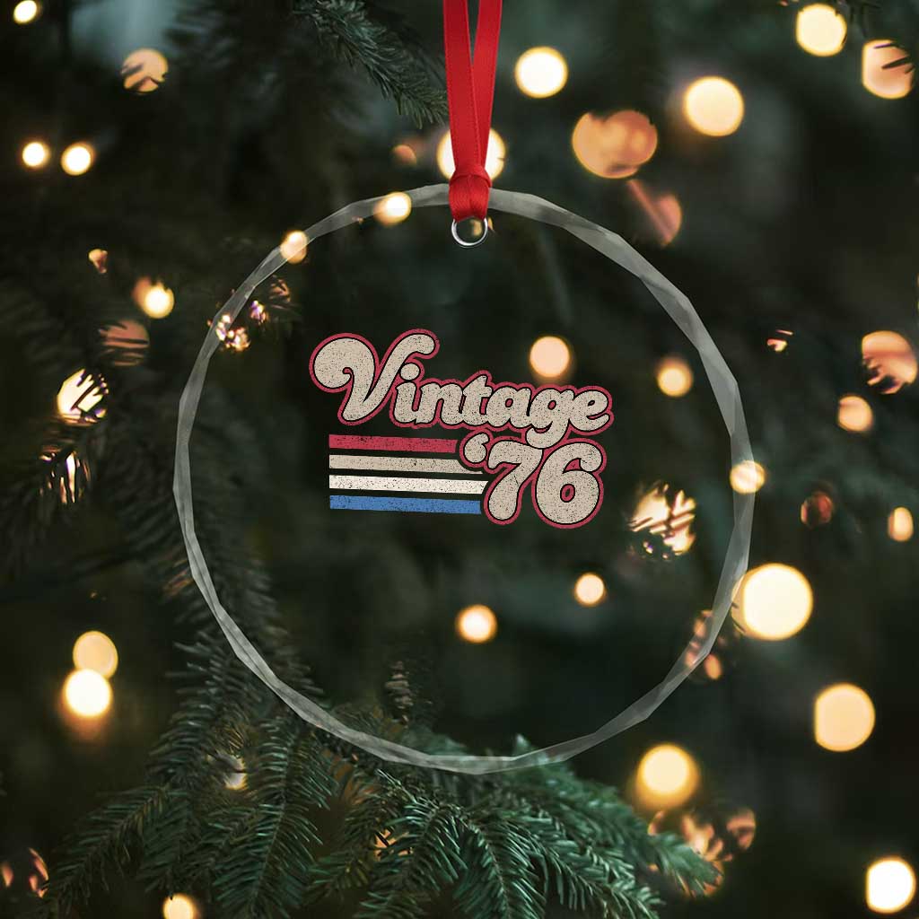 Vintage 50th Birthday Crystal Glass Ornament Retro 1976 50 Year Old Stripes TS10 Print Your Wear