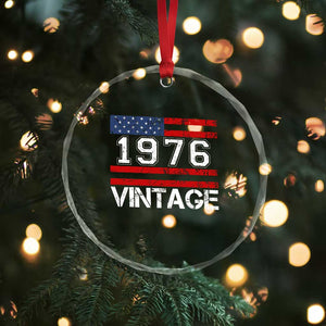 Vintage 50th Birthday Crystal Glass Ornament Retro 1976 American Flag 50 Year Old TS10 Print Your Wear