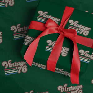 Vintage 50th Birthday Wrapping Paper Roll Retro 1976 50 Year Old Stripes TS10 Green Print Your Wear