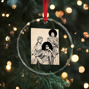 Vintage 70s Afro Queen Black Girl Pride Fashion Crystal Glass Ornament
