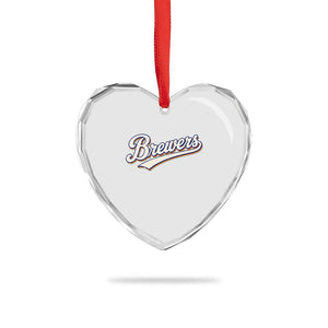 Vintage 70s Brewers Name Script Style Heart Crystal Glass Ornament Retro Distressed Tailgate Spirit Sports Fan TS02 Print Your Wear