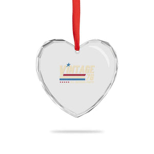 Vintage 76 All Original Parts Heart Crystal Glass Ornament Retro Stripe Patriotic 50th Birthday TS02 Print Your Wear