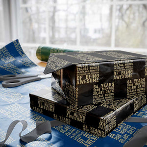 Vintage 84th Birthday Gift Wrapping Paper Roll 84 Years Of Being Awesome