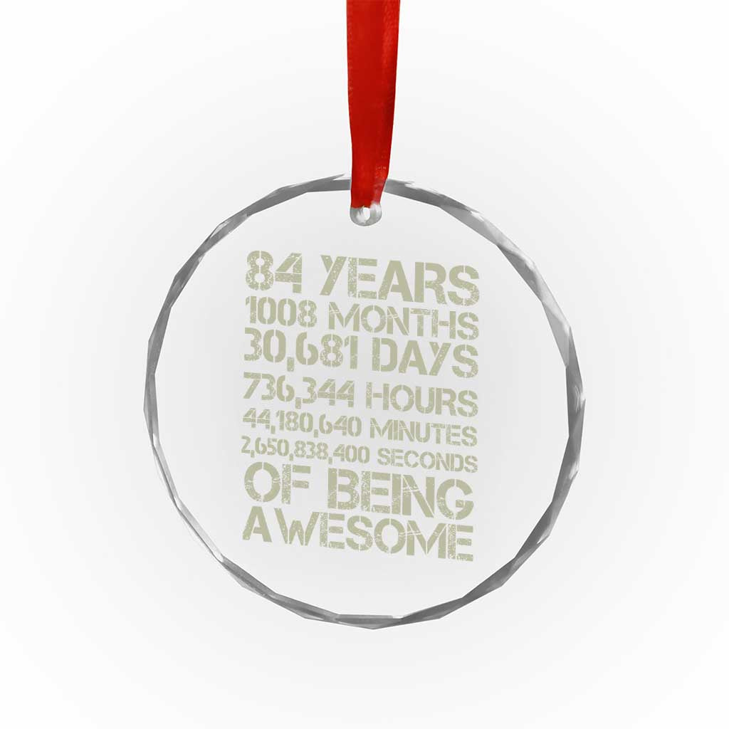 Vintage 84th Milestone Birthday Crystal Glass Ornament 84 Years Of Being Awesome