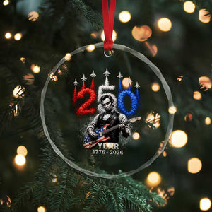 Vintage Abraham Lincoln Abe Lincoln Playing Guitar 250 Years Crystal Glass Ornament 1776 2026 Humor Patriotic TS10 Print Your Wear