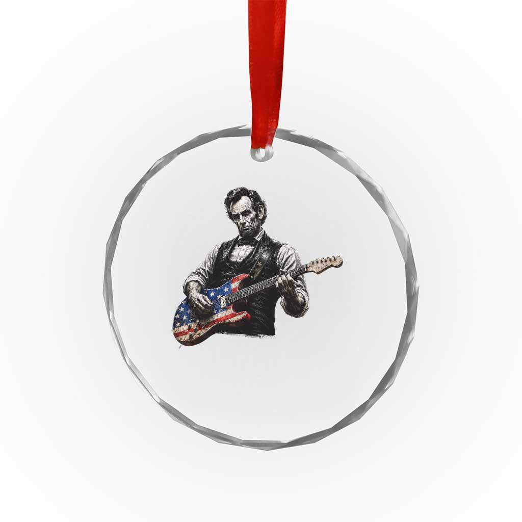 Vintage Abraham Lincoln Abe Lincoln Playing Guitar Crystal Glass Ornament Humor Patriotic TS10 Print Your Wear