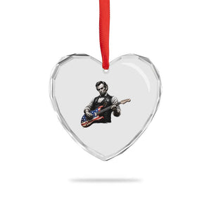 Vintage Abraham Lincoln Abe Lincoln Playing Guitar Heart Crystal Glass Ornament Humor Patriotic TS10 Print Your Wear