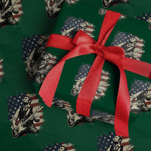 Vintage Abraham Lincoln Playing Electric Guitar Wrapping Paper Roll Patriotic Rocker Gift TS12 Green Print Your Wear