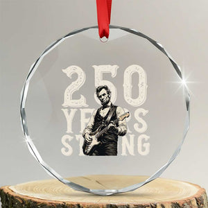 Vintage Abraham Lincoln Playing Guitar Crystal Glass Ornament 250 Years Strong