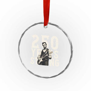 Vintage Abraham Lincoln Playing Guitar Crystal Glass Ornament 250 Years Strong