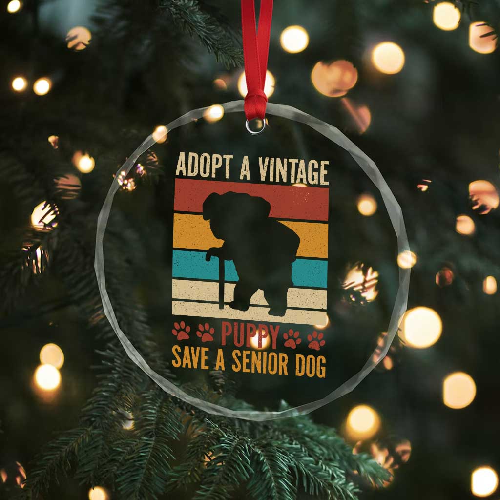 Vintage Adopt a Senior Dog Crystal Glass Ornament Rescue Animal Adoption Old Dog Shelter Pet TS10 Print Your Wear