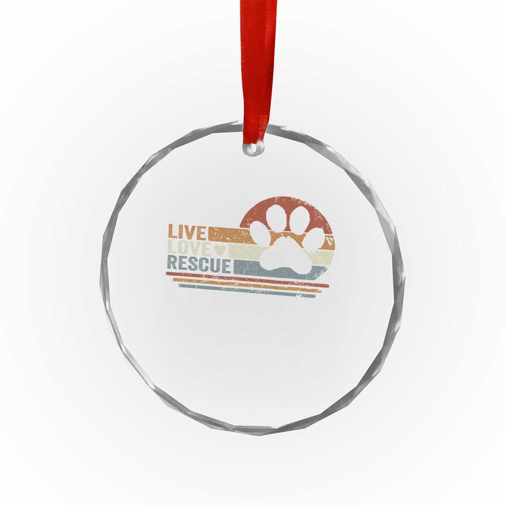 Vintage Adopt A Shelter Pet Crystal Glass Ornament Live Love Rescue Cat Dog Adoption Animal Rescue TS10 Transparent Glass 3'' Circle Print Your Wear