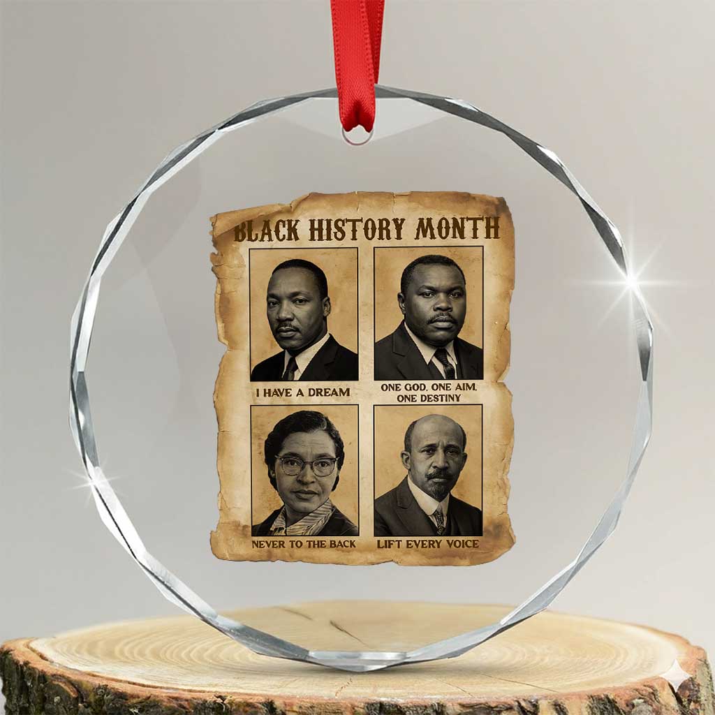 Vintage African American Heroes Crystal Glass Ornament Black Pride Inspiration TS12 Transparent Glass 3'' Circle Print Your Wear