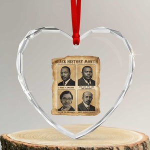 Vintage African American Heroes Heart Crystal Glass Ornament Black Pride Inspiration TS12 Transparent Glass 3'' Heart Print Your Wear