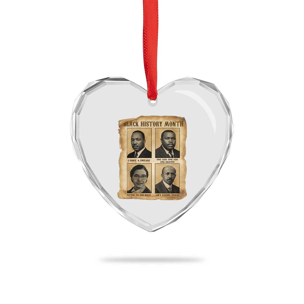 Vintage African American Heroes Heart Crystal Glass Ornament Black Pride Inspiration TS12 Print Your Wear