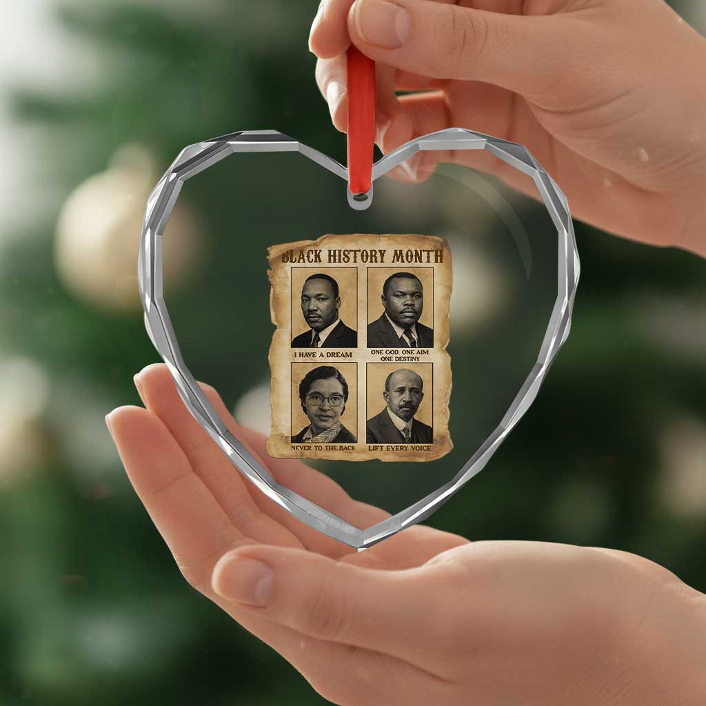 Vintage African American Heroes Heart Crystal Glass Ornament Black Pride Inspiration TS12 Print Your Wear