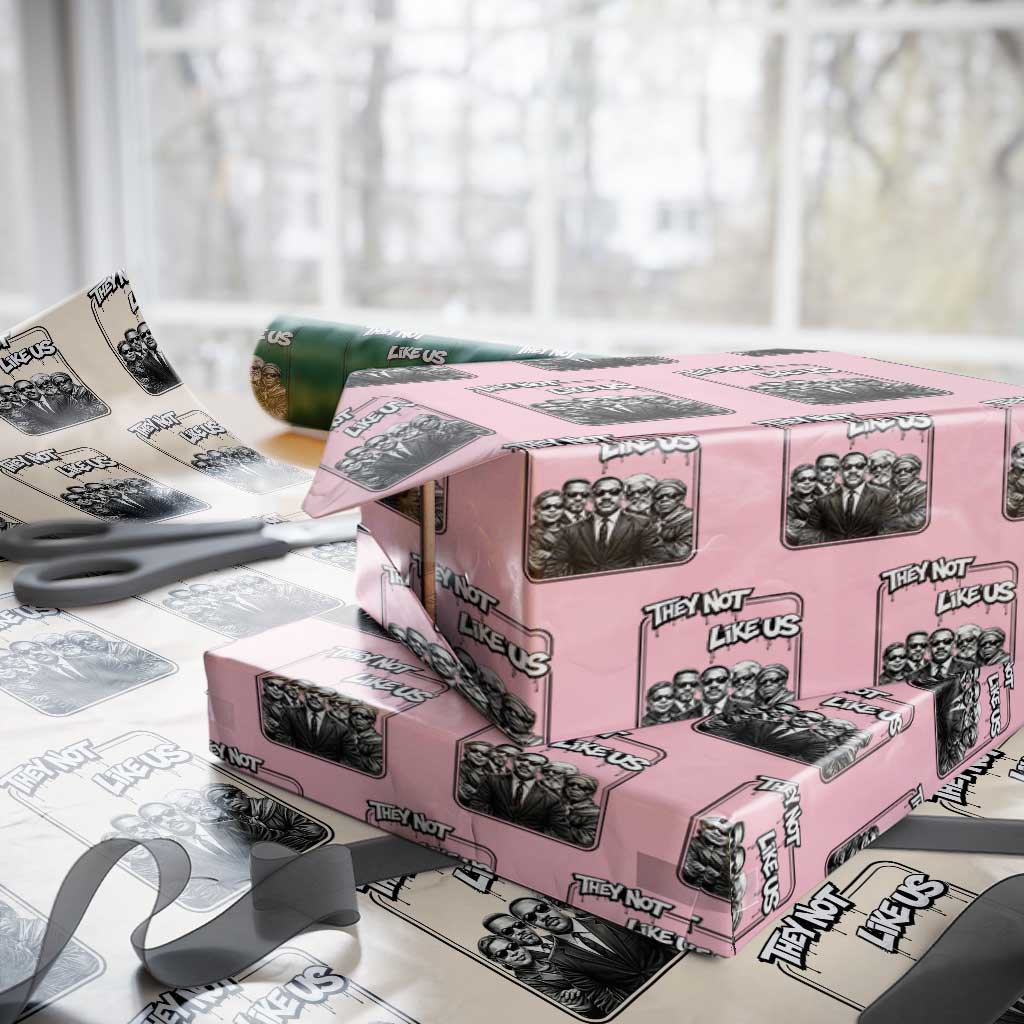Vintage African American Heroes Wrapping Paper Roll They Not Like Us TS12 Light Pink Print Your Wear