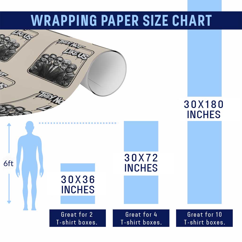 Vintage African American Heroes Wrapping Paper Roll They Not Like Us TS12 Print Your Wear
