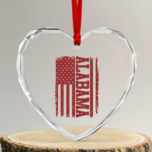 Vintage Alabama Fan Heart Crystal Glass Ornament Classic Retro City USA Flag Game Day TS10 Transparent Glass 3'' Heart Print Your Wear