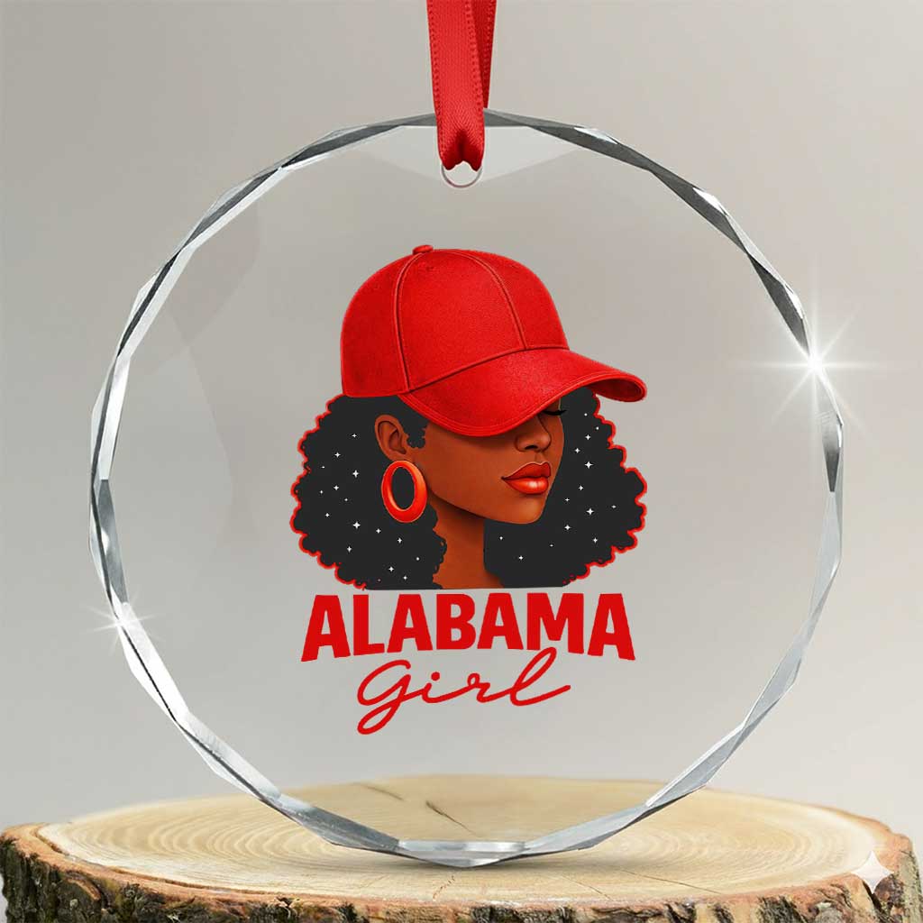 Vintage Alabama Girl Crystal Glass Ornament Bama Fan Black Women Sports Lover TS10 Transparent Glass 3'' Circle Print Your Wear