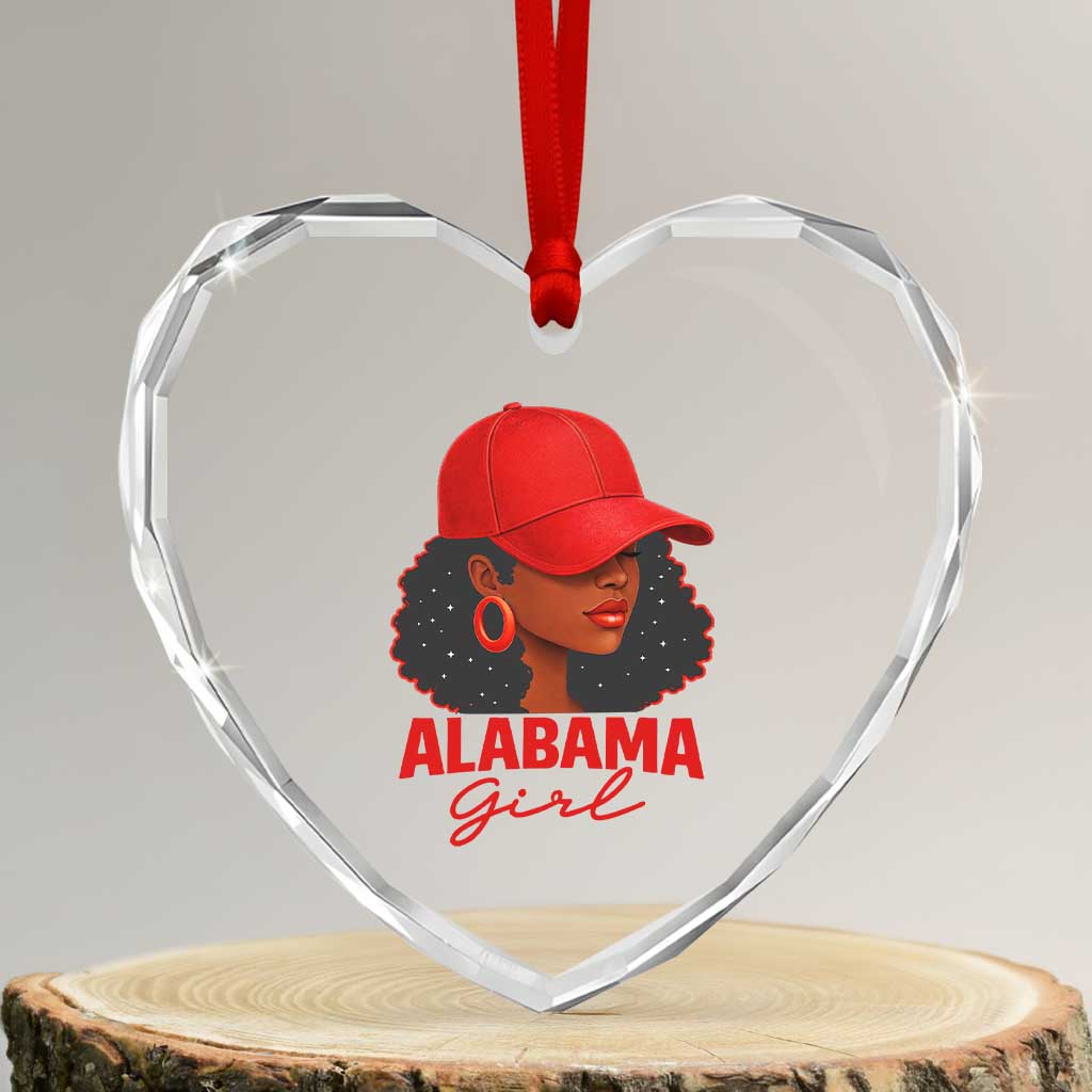 Vintage Alabama Girl Heart Crystal Glass Ornament Bama Fan Black Women Sports Lover TS10 Transparent Glass 3'' Heart Print Your Wear