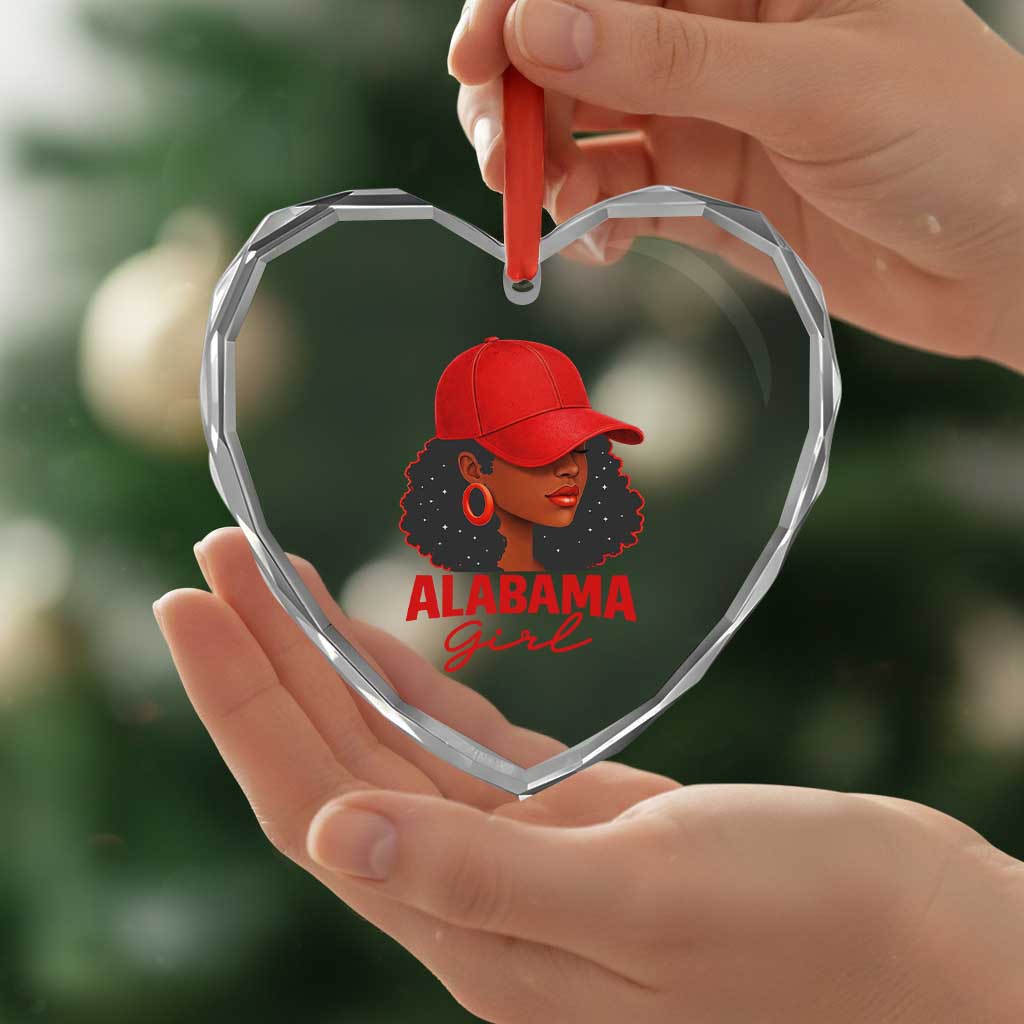 Vintage Alabama Girl Heart Crystal Glass Ornament Bama Fan Black Women Sports Lover TS10 Print Your Wear