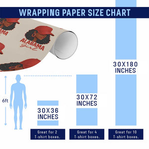 Vintage Alabama Girl Wrapping Paper Roll Bama Fan Black Women Sports Lover TS10 Print Your Wear