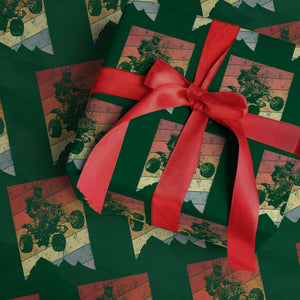 Vintage All-Terrain Vehicles Wrapping Paper Roll Retro 4 Wheeler ATV Riding Quadrider TS10 Green Print Your Wear