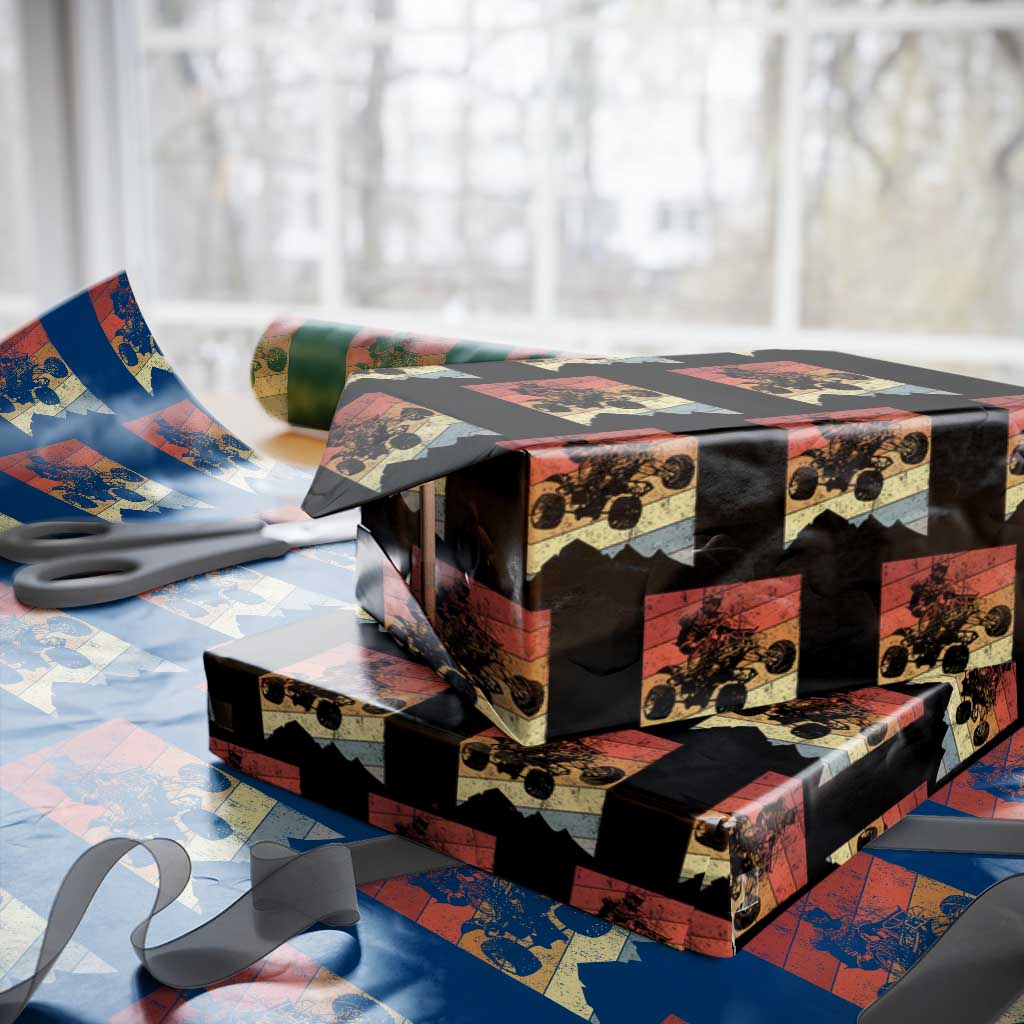 Vintage All-Terrain Vehicles Wrapping Paper Roll Retro 4 Wheeler ATV Riding Quadrider TS10 Black Print Your Wear