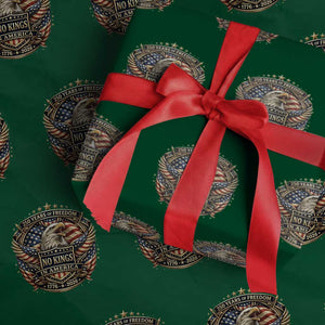 Vintage American Flag Eagle 250th Anniversary Wrapping Paper Roll No Kings In America TS12 Green Print Your Wear