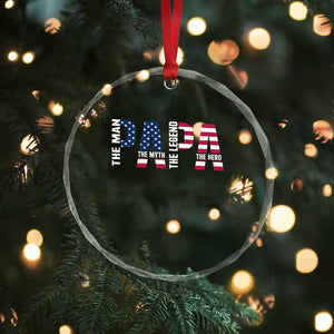Vintage American Flag Papa The Man The Myth The Legend Crystal Glass Ornament Fathers Day Gift TS12 Print Your Wear