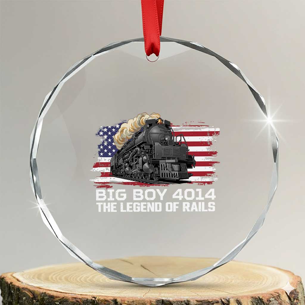 Vintage American Steam Train Crystal Glass Ornament Legend of the Rails Heritage Pride TS02 Transparent Glass 3'' Circle Print Your Wear