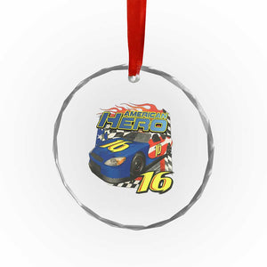 Vintage Americana Speed Legend 16 Tribute Crystal Glass Ornament American Hero #16 Stock Car Memorial - Print Your Wear
